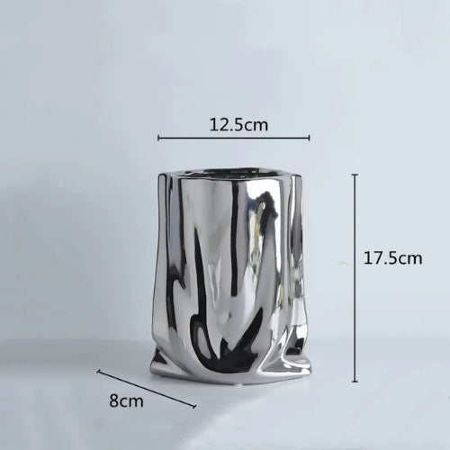 Vase Moderne Argenté - Décoration Moderne en céramique - Lysea™