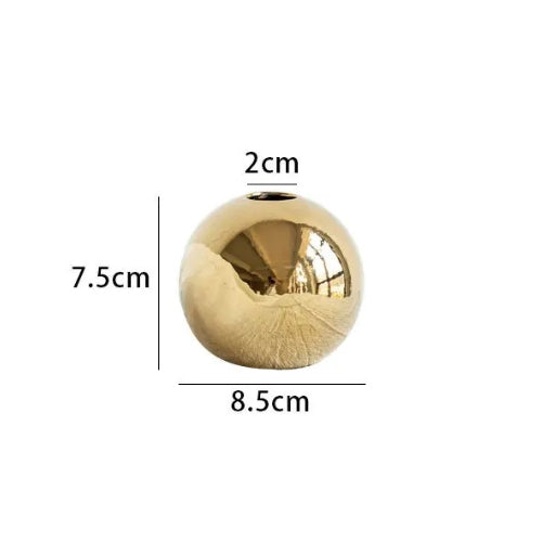 Petit Vase doré décoratif - Petits Vases décoratifs en céramique - Lysea™
