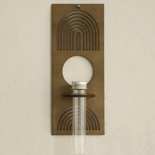 Vase mural en bois - Vase artisanal en bois