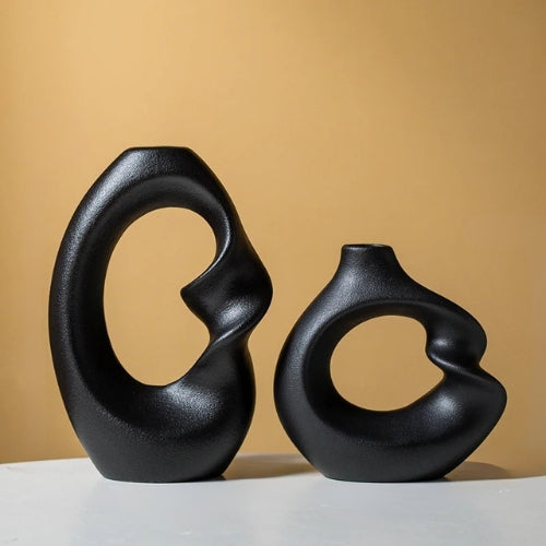 Lot de 2 Vases Moderne en céramique mat / Décoration Design - Lysea™
