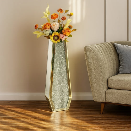 Grand Vase Moderne en Verre argenté - Grand vase de sol - Lysea™