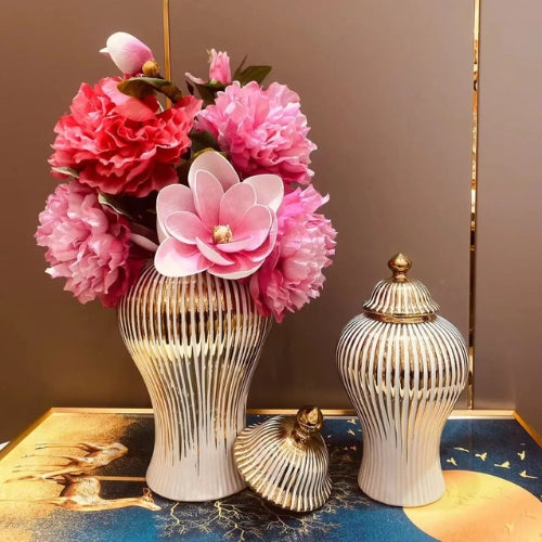 Vase en Céramique galvanisé - Vase décoratif Moderne - Lysea™