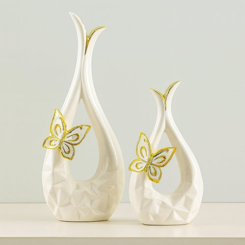 Lot de 2 Vases Design Papillon - Décoration artisanale épuré