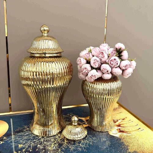 Vase en Céramique galvanisé - Vase décoratif Moderne - Lysea™