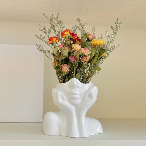 Vase Moderne style bohème - Vase blanc en Céramique - Lysea™