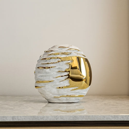 Vase de Luxe en porcelaine - Vase à fleurs doré