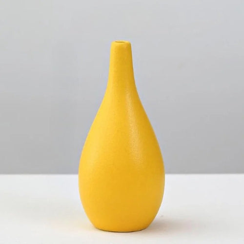 Vase à fleurs en porcelaine jaune - Vase Décoratif - Lysea™