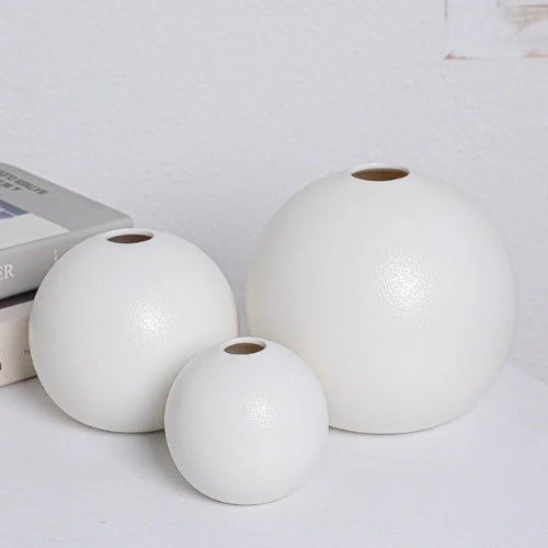 Petits Vases rond en Céramique noir - Petits vases décoratifs - Lysea™