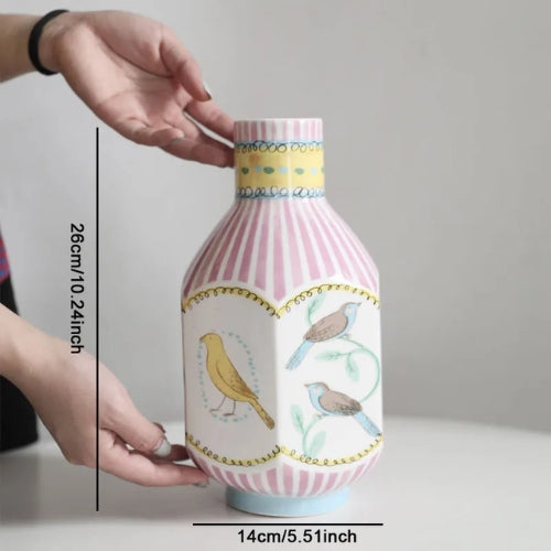 Vase Nordique en Céramique peint à la main - Vases décoratifs - Lysea™