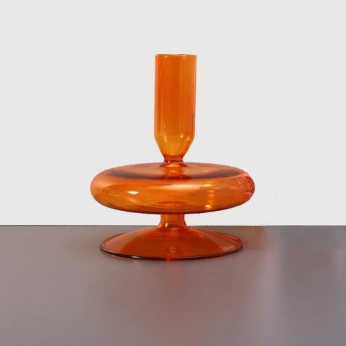 Vase Orange en Verre - Décoration bougeoir - Lysea™