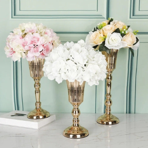 Vase de table en métal - Vase de fête / mariage