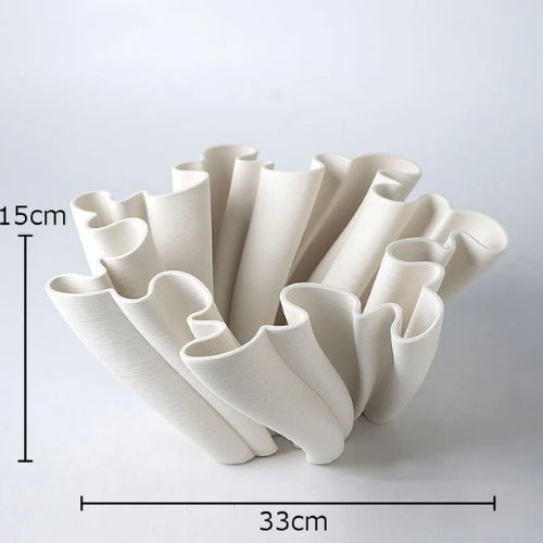Vase Design froissé - Vase créatif en Céramique - Lysea™