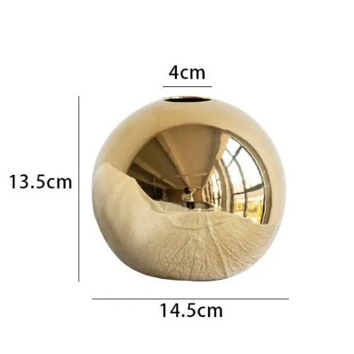 Petit Vase doré décoratif - Petits Vases décoratifs en céramique - Lysea™