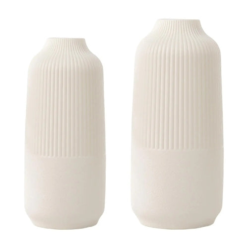 Vase Nordique blanc en résine - Décoration nordique - Lysea™