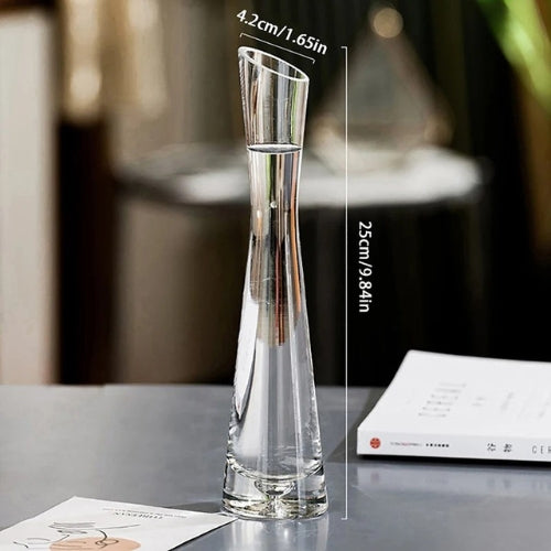 Vase à fleurs en verre transparent - Vase en Verre