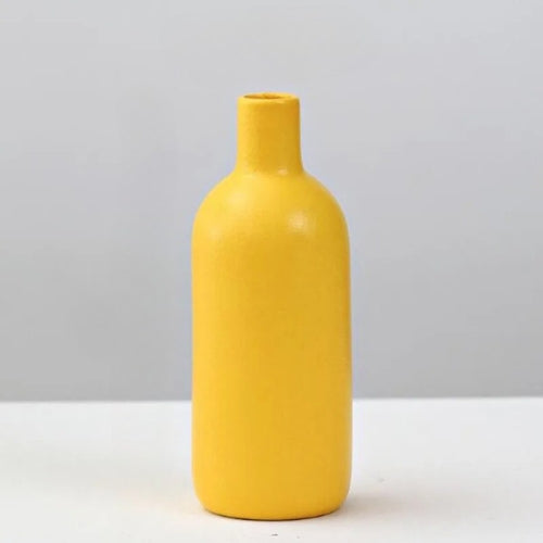 Vase à fleurs en porcelaine jaune - Vase Décoratif - Lysea™