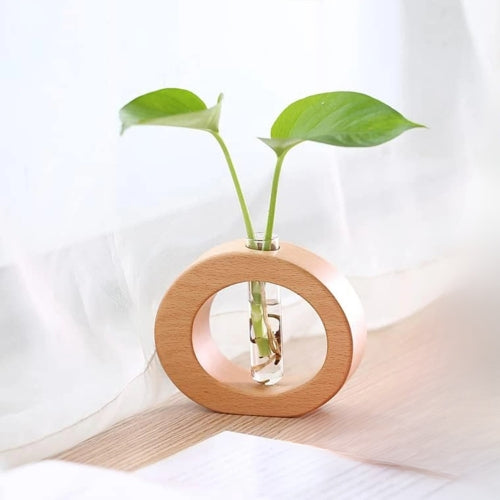 Vase décoratif en Bois et Verre - Arrangement floral - Lysea™