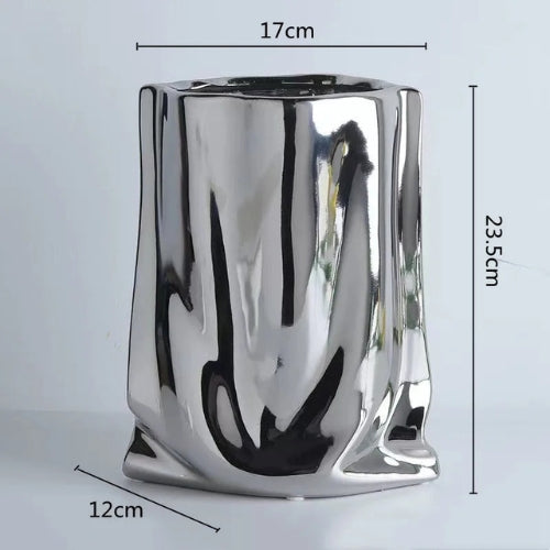 Vase Moderne Argenté - Décoration Moderne en céramique - Lysea™