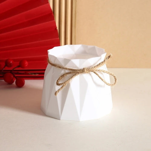 Vase blanc décoratif en Résine - Panier de décoration fleurs - Lysea™