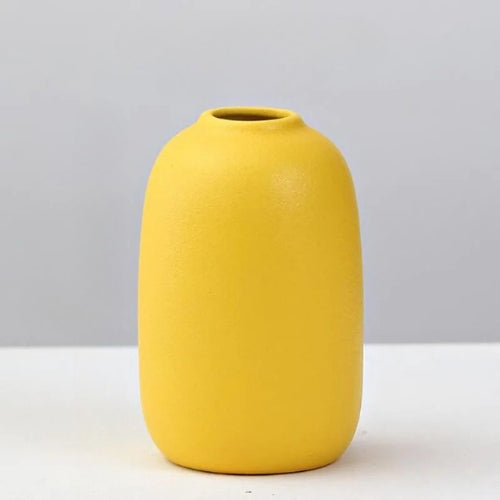 Vase à fleurs en porcelaine jaune - Vase Décoratif - Lysea™