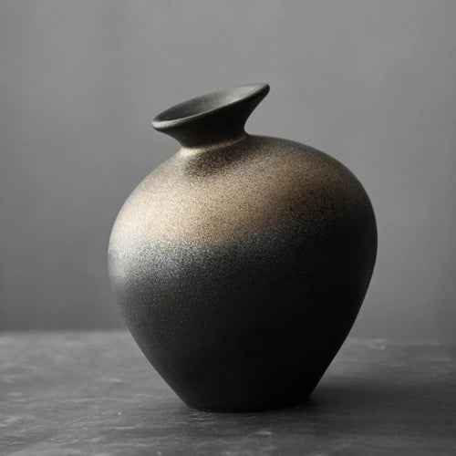 Vase vintage en terre cuite - Vase à fleurs rétro