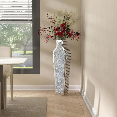 Grand Vase Moderne en Verre argenté - Grand vase de sol - Lysea™