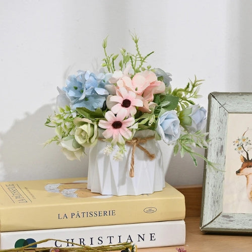 Vase blanc décoratif en Résine - Panier de décoration fleurs - Lysea™