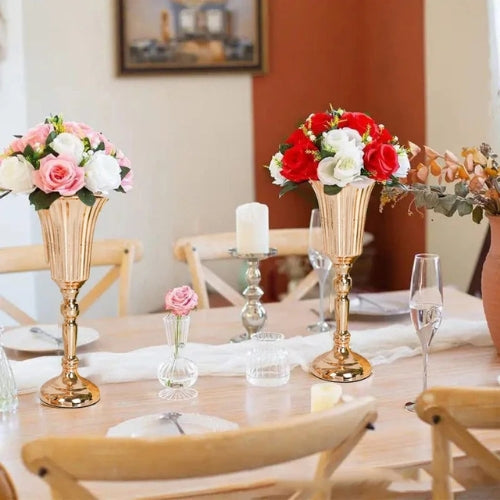 Vase de table en métal - Vase de fête / mariage