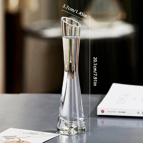 Vase à fleurs en verre transparent - Vase en Verre