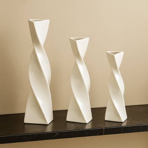 Lot de 3 Vases Design épuré - Décoration artisanale Moderne
