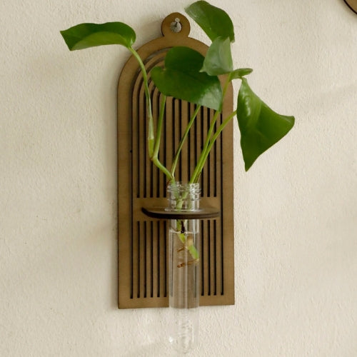 Vase mural en bois - Vase artisanal en bois