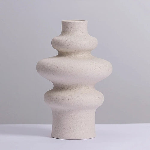 Vase Design en céramique - Vase Style nordique blanc - Lysea™