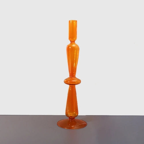Vase Orange en Verre - Décoration bougeoir - Lysea™