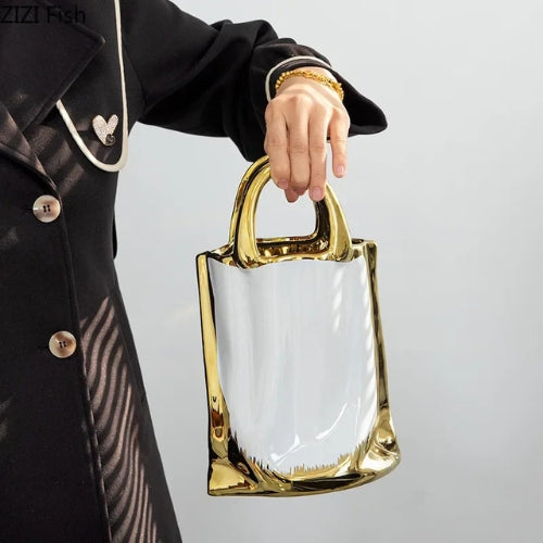 Vase sac a main - Vase créatif en céramique