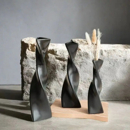 Lot de 3 Vases Design épuré - Décoration artisanale Moderne