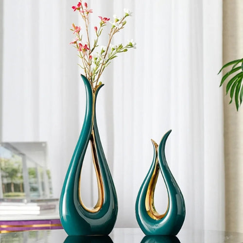 Lot de 2 Vases Design Papillon - Décoration artisanale épuré