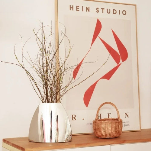 Vase Moderne en métal lisse - Vase en métal
