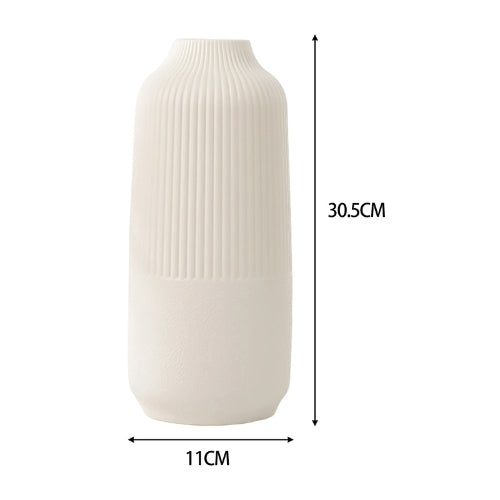 Vase Nordique blanc en résine - Décoration nordique - Lysea™