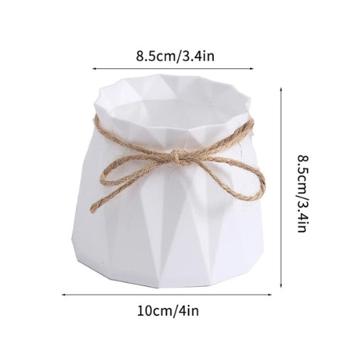 Vase blanc décoratif en Résine - Panier de décoration fleurs - Lysea™
