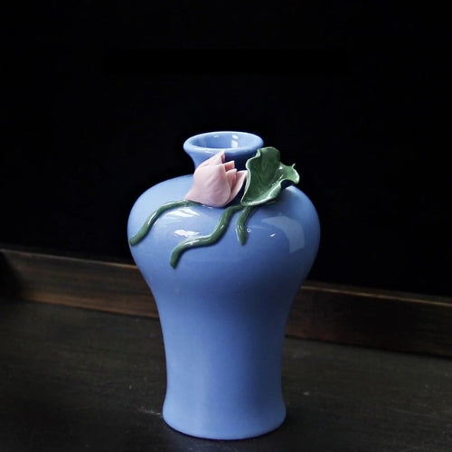 Vase décoratif peint à la main - Vase artisanale en céramique