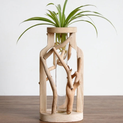 Vase en bois fait main - Vase décoratif en Bois massif