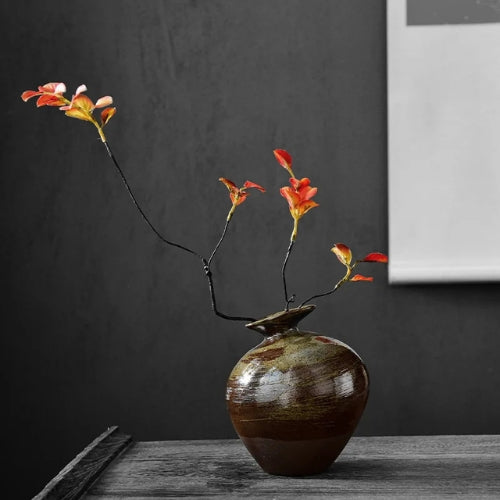 Vase vintage en terre cuite - Vase à fleurs rétro