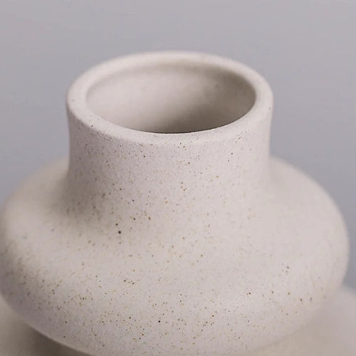 Vase Design en céramique - Vase Style nordique blanc - Lysea™