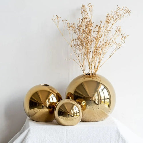 Petit Vase doré décoratif - Petits Vases décoratifs en céramique - Lysea™
