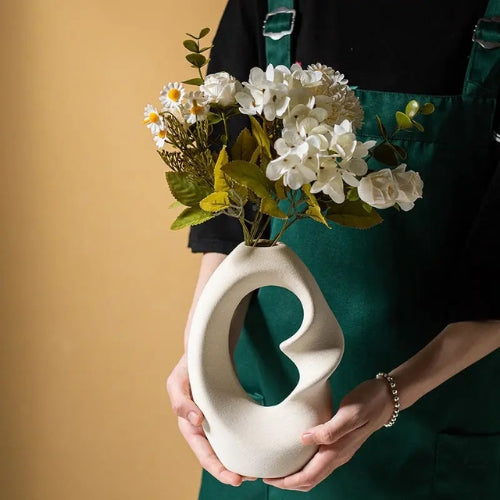 Lot de 2 Vases Moderne en céramique mat / Décoration Design - Lysea™