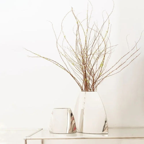 Vase Moderne en métal lisse - Vase en métal