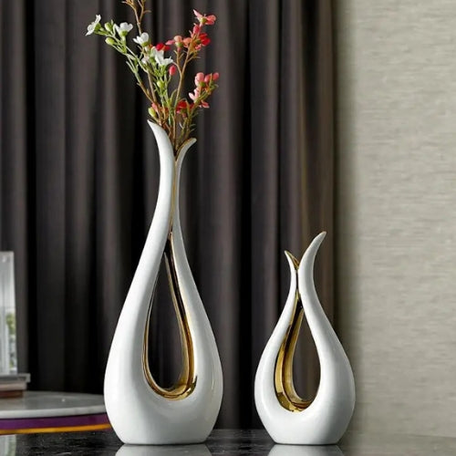 Lot de 2 Vases Design Papillon - Décoration artisanale épuré