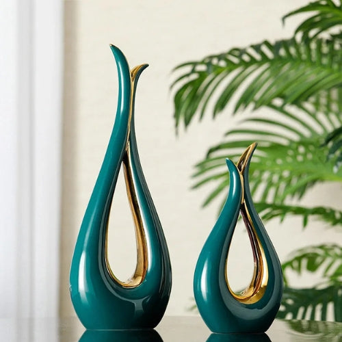Lot de 2 Vases Design Papillon - Décoration artisanale épuré
