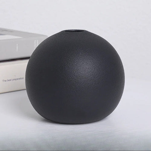 Petits Vases rond en Céramique noir - Petits vases décoratifs - Lysea™