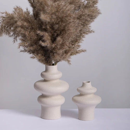 Vase Design en céramique - Vase Style nordique blanc - Lysea™